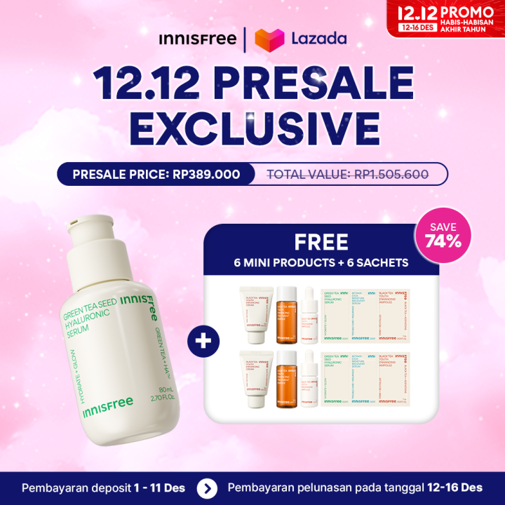 Presale 1212 Buy 1 Get 12 Innisfree Green Tea Seed Hyaluronic Serum 80ml Bundle Lazada 3021