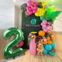 105Pcs Moana บอลลูน Garland Arch Kit 32 "จำนวนลูกโป่งฟอยล์สำหรับเด็กวันเกิด Party Decors ของเล่นเป่าลม Air Globos