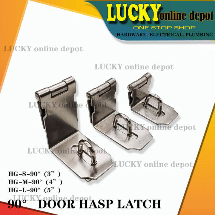 90° DOOR HASP LOCK RIGHT ANGLE STAINLESS STAPLE LATCH Lazada PH