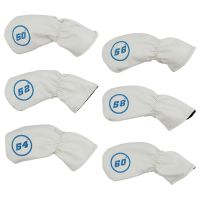 6 Pcs Golf Wedge Cover Waterproof Leather PU 50 52 54 56 58 60 Degree Golf Sand Wedge Headcover