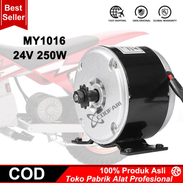 DC Motor MY1016 24V 250W High-speed Brush Motor Untuk E Skuter Go-Kart ...