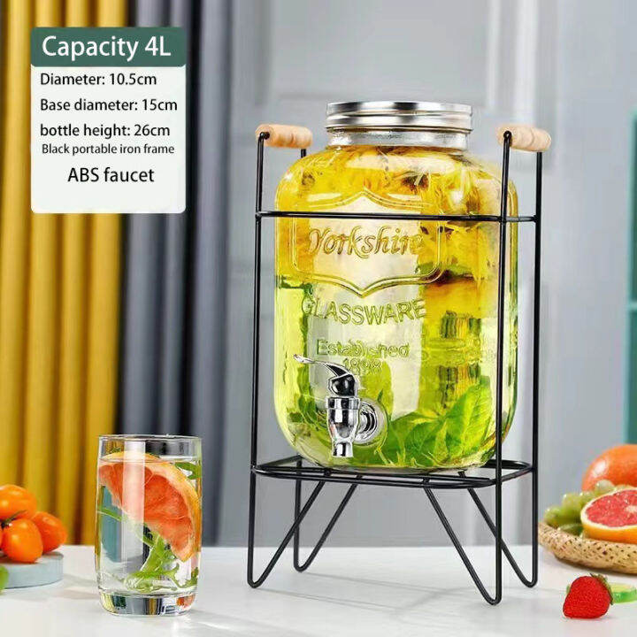4 5 8L water jar glass juice jar glass container glass jar with faucet
