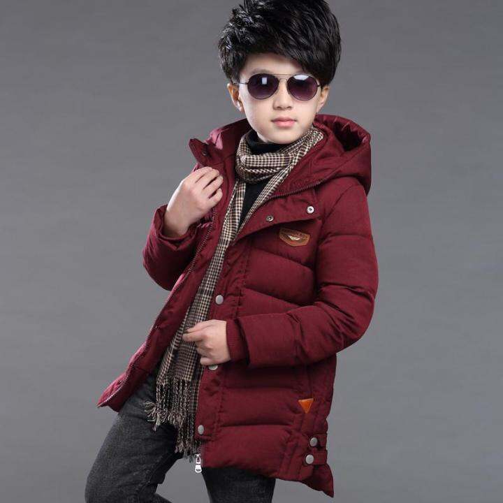 childrens-down-jacket-new-winter-boys-and-girls-plush-warm-medium-length-jacket-hooded-large-wool-collar-cotton-padded-jacket