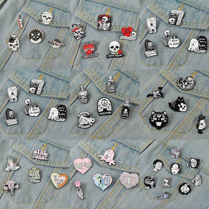 12 Pieces Boy's Room Enamel Pins Set Teen Lapel