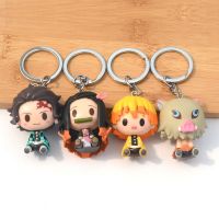 Anime Keychain Demon Slayer Kimetsu no Yaiba Kamado Tanjirou Nezuko Cosplay Props Cartoon Pendant Keyrings for Comic Fans