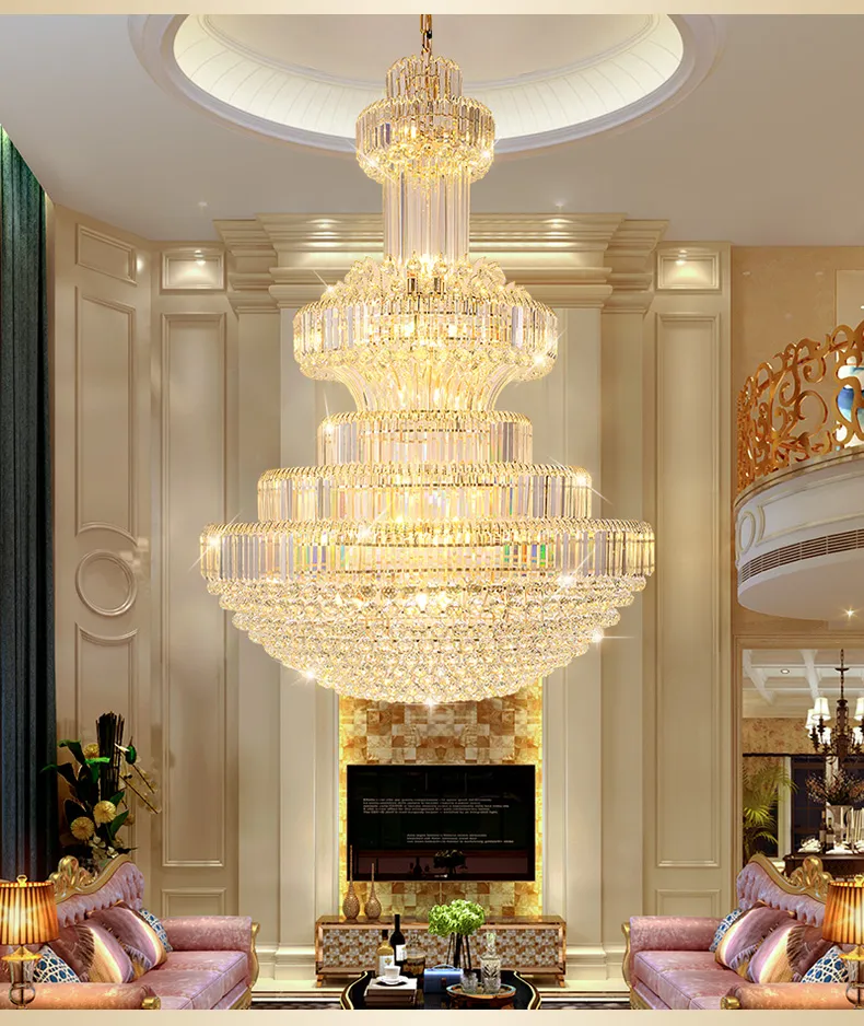 I'm sorry Drama Requirements Duplend floor crystal chandelier European-style villa hollow building in  the living room chandelier hotel lobby long chandelier light luxury |  Lazada PH
