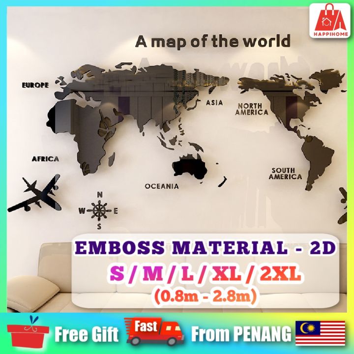  PVC Living Stickers 3D World Sticker Wall Wallpaper