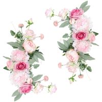 Artificial Rose Vine Flower Garland Wedding Welcome Sign Table Decor Simulation Floral Ceremony Arrangements Backdrop Arch