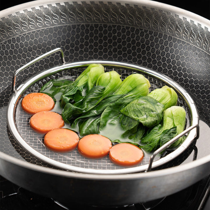 ตัวกรองสแตนเลสระบายน้ำกระทะทอดเครื่องมือทำครัวกระชอนน้ำมันสำหรับของแท้คุณภาพสูงล้างผักผลไม้