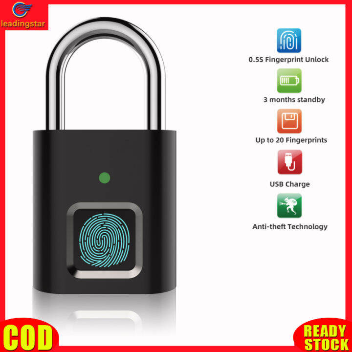 leadingstar-rc-authentic-fingerprint-padlock-biometric-metal-keyless-thumbprint-lock-usb-rechargeable-for-luggage-bookcase-suitcase-backpack-bike