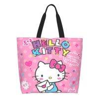 สวัสดี KittyCute กระเป๋า Tas Jinjing Kanvas สำหรับผู้หญิง-กระเป๋าใส่หนังสือถุงชอปปิ้งใช้ซ้ำได้สำหรับร้านขายของชำคุณครู