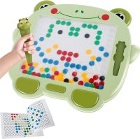 Magnetic Drawing Board for Toddlers KidsLarge Doodle Board with 80 Beads 20 CardsMagnetic Dot Art Montessori Educational Toy