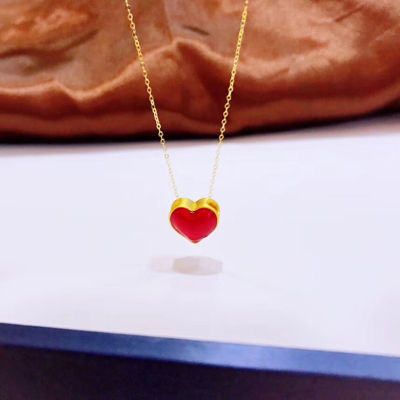 NYMPH Real 18K Yellow Gold Pendant Necklace for Women Solid AU750 Chain Heart Shape Wedding Gift 24K 999 Fine Jewelry 2020 X530