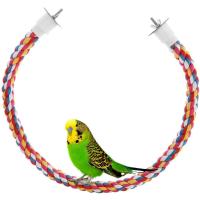 SKYJS Conure Bungee อุปกรณ์เสริมกรงเชือกผ้าฝ้ายสัตว์เลี้ยง Perches ขาตั้งของเล่นรูปนกแก้วนก