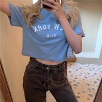 Triple A? Crop top Women Short-sleeved T-shirt Letter print short bottoming shirt 2021 summer new slim top V729