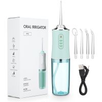 ZZOOI 3Modes Oral Care Irrigator Dental Water Flosser Jet teeth whitening 4Nozzles Recharge 220ML Water Tank IPX7 Teeth Cleaner