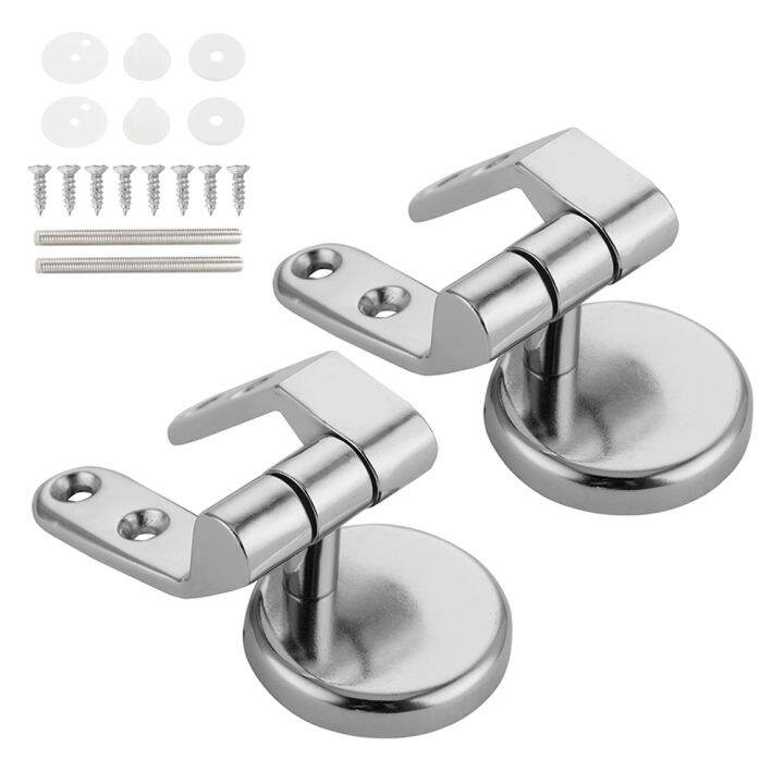 【On Sale Ready Stock】2pcs Replacement Toilet Seat Hinge Set Chrome