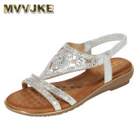 【CW】MVVJKE Bohemia Gladiator Sandals Women 2019 Summer Lace Up Sandals For Women Ladies Crystal Flat Sandals Beach Peep Toe Casual