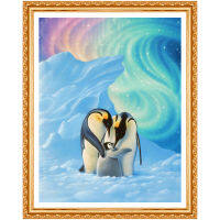 5D DIY Diamond diamond embroidery Two penguins in glaciers embroidered Cross Stitch Home decoration Gift