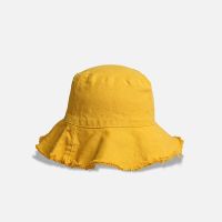 Topi Bucket สำหรับผู้หญิงหมวกสำหรับมัดผมหางม้าปานามาพับได้ชายหาดระบายอากาศได้ดีหมวกปีกกว้างหมวกชาวประมงกระบังแสง