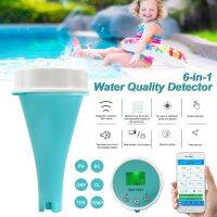 6 in 1 pH Floating Smart Swimming Pool Water Analyzer Chlorine EC TDS ORP TEMP Tester for Spa Pool water with Bluetooth App Inspection Tools