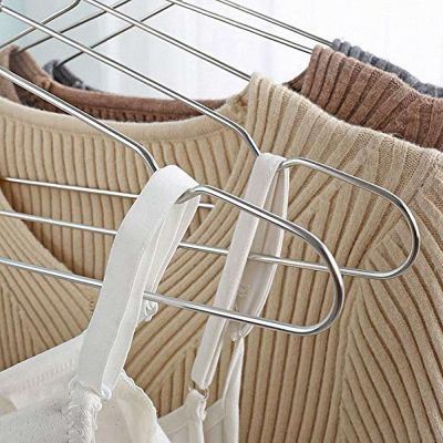 Hangers Stainless Steel 40 cm 40Pcs Hangers for Clothes Standard Notched Hanger Space Saving