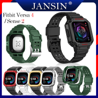 สาย Fitbit Versa 4 นาฬิกาสมาร์ท TPU ฝาครอบเคส Fitbit Sense 2 สร้อยข้อมือสายรัดข้ Sense2 สายนาฬิกาสำรอง Versa4 เคส