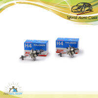 หลอดไฟหน้า H4 Halogen 12V 60/55W ชุด 2 ชิ้น รถยนต์ รถกระบะ Toyota  Toyota Mighty-X, Tiger, Hilux , Vios, Corolla ประตู ปี1985 - 2019 มีบริการเก็บเงินปลายทาง