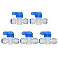 5PCS OD 3/8"Ball valve switch Quick connection 3/8 inch quick union on-off direct connection RO Water purifier pipe fitting Valves