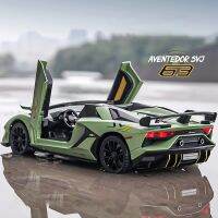 รถของเล่นไฟและเสียงสำหรับรถของเล่นหุ่นอัลลอย SVJ63 Aventador 1:24สำหรับเด็กรถ