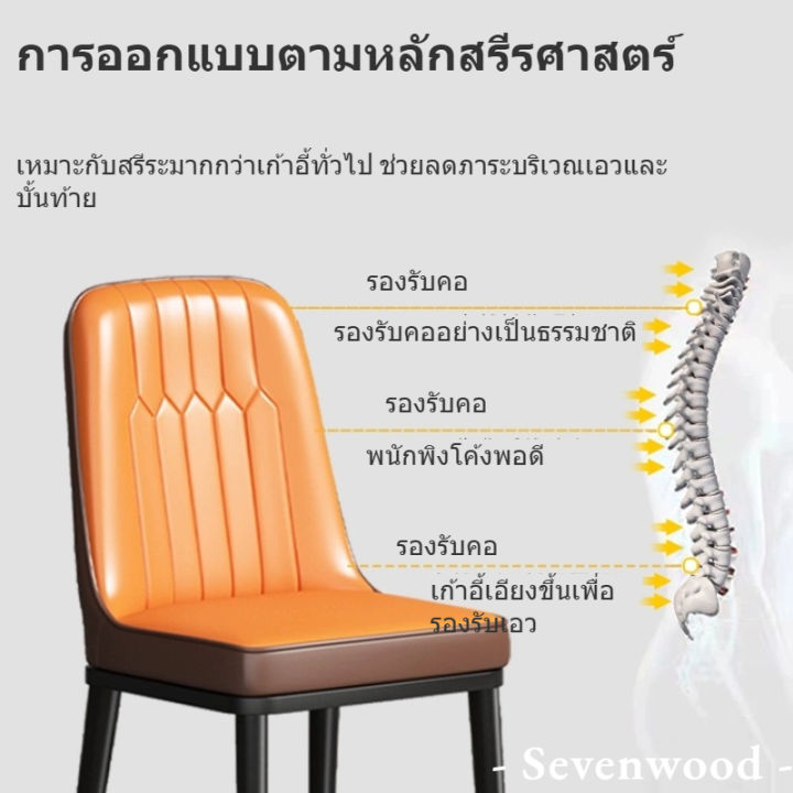 sevenwood-เก้าอี้กินข้าว-เก้าอี้พักผ่อน-ขาเหล็ก-เก้าอี้ร้านอาหาร-ทำความสะอาดง่าย