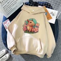 Capybara Hoodies ผู้หญิง90S Aesthetic Kawaii เสื้อกันหนาวสตรีกราฟิกดึง