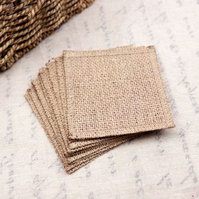 【CC】 Table Mats Burlap Placemats Sets Jute Woven Tableware for Wedding Supply Decorations