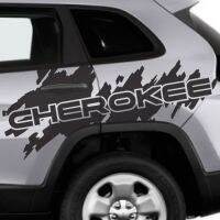 2Pcs/Pair Side Jeep Cherokee Trail Hawk TrailHawk Splash Splatter Graphic Vinyl Decal SUV