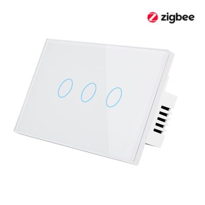 ◕◙❇ Zigbee inteligentny przełącznik dotykowy połączenie sieciowe kontrola aplikacji US standard 1  2  3gang AC110V 220V ściana świecąca naklejka przełącznik przerywacz