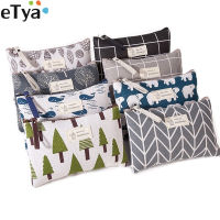 eTya Women Plaid Makeup Bag Cute Cosmetics Makeup Bag Travel Ladies Zipper Toiletry Pencil Purse Organizer Purse Pouch Handbags