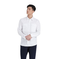 DAVIE JONES เสื้อเชิ้ต ผู้ชาย แขนยาว สีขาว Long Sleeve Shirt in white SH0092WH