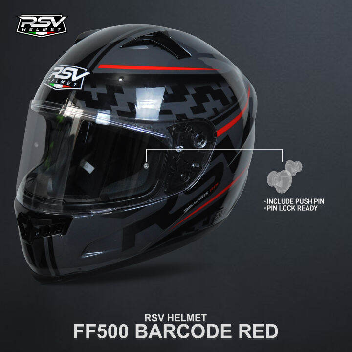 Helm Full Face RSV FF500 Barcode Red RSV Helmet Lazada Indonesia