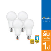 HomePro หลอด LED A60 13 วัตต์ DAYLIGHT E27 แพ็ก 4 ชิ้น แบรนด์ LAMPTAN