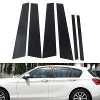 เสาอุปกรณ์ตกแต่งรถหน้าต่างประตูรถสีดำมันวาว6ชิ้นสำหรับ BMW 1 Series F20 2012-2019