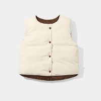 （Good baby store） Autumn Winter Children  39;s Thickened Vest Baby Cotton Interlayer Vest Boys Girls Warm Waistcoat Double sided Wear Children  39;s Vest