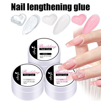 15ml Non-stick Hand Solid Nail Extension Gel White Clear Pink Builder Construction Extend Gel For Nail Extension Manicure Tools