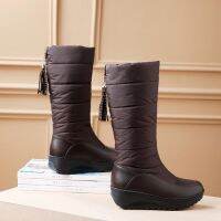 Large Size Womens Boots Cotton Plush Thickened Down Winter New Warm Shoes Thick Soled Anti-skid Waterproof Snow