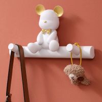 INS Style Bear Hook on Wall Mounted Door Coat Rack Keychain Bathroom Accessories Towel Holder Clothes Hanger Storage Home Decor Picture Hangers Hooks