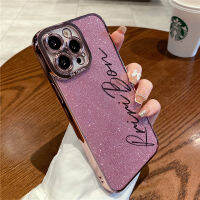 การออกแบบลายเซ็นฝาครอบป้องกันกันกระแทก Electroplated TPU เคสโทรศัพท์เข้ากันได้กับ Iphone 14 13 12 11 Pro Max Plus