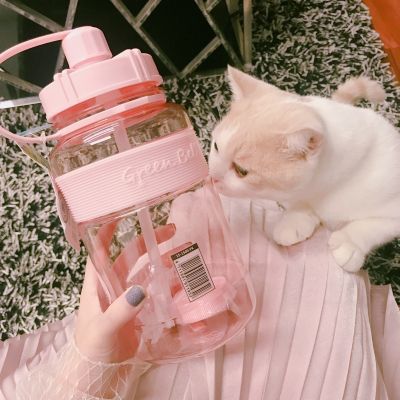 【CW】 2L Large Capacity Bottle Drink Kettle Plastic Gym Cup with Pendant