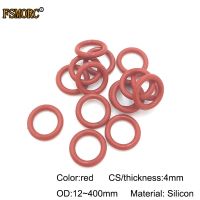 RED silicon o-rings OD12mm~400mm*4mm Thickness Food Grade Seals no poison Heat Resistance O Ring Seals Gaskets Gas Stove Parts Accessories