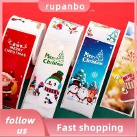 RUPANBO039392692 100PCS สร้างสรรค์และสร้างสรรค์ ห่อกล่องของขวัญ สวัสดีปีใหม่ ซานตาคลอสมนุษย์หิมะ สติกเกอร์สุขสันต์วันคริสต์มาส ป้ายปิดผนึก ป้ายอวยพรป้าย