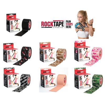 Rocktape  Black-Logo  5cmx500cm - อุปกรณ์พยุงกล้ามเนื้อ ลดปวด และลดการบาดเจ็บของกล้ามเนื้อ