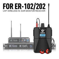 Penerima untuk De Audio ระบบหูฟังมอนิเตอร์ไร้สาย ER-102 ER-202 UHF Bodypack Mudah Alih dengan Rakinga Peringkat Fon